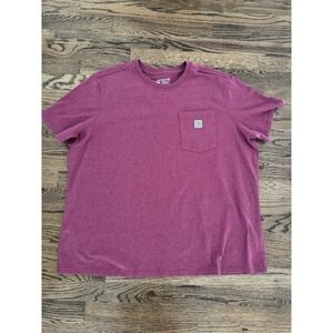 Carhartt Loose Fit Men's 2XL Magenta Heather Short Sleeve Pocket T Shirt